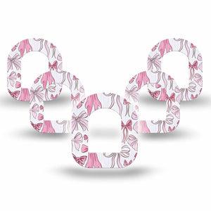 ExpressionMed Bows and Ribbons Omnipod Mini Tape 5-Pack Tape Delicate Pink Bows, Adhesive Tape Pump Design