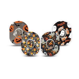 ExpressionMed Ghostly Giggles Variety Pack Dexcom G7 Mini Tape, Dexcom Stelo Glucose Biosensor System, 4-Pack Tape and 4-Pack Sticker Variety, October Decor, Patch Continuous Glucose Monitor Design