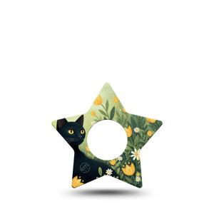 ExpressionMed Jungle Cat Infusion Star, 5-Pack Black cat Waterproof Adhesive Tape For Insulin Pump