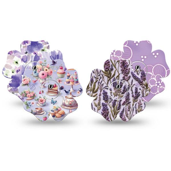 ExpressionMed Garden Party Freestyle Libre 3 and Libre 3 Plus Flower, tape and sticker  Delicate deserts and lavenders Accessories for CGM