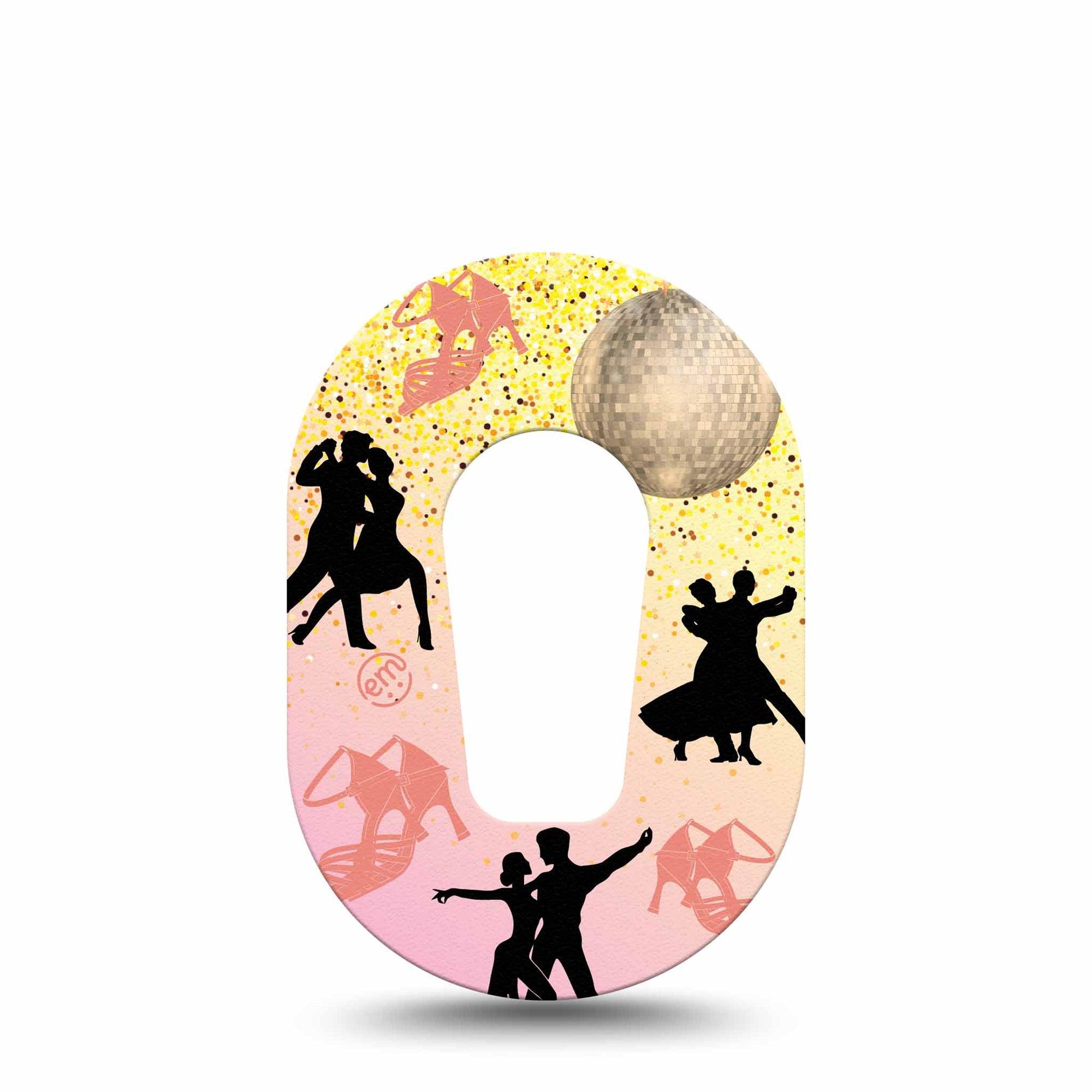 ExpressionMed Ballroom Dancing Dexcom G6 Mini Tape Single Disco Ballroom Dancing Couples Adhesive Tape CGM Design