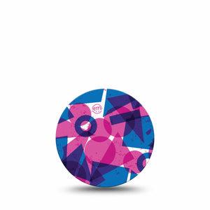 ExpressionMed Violet Vortex Freestyle Libre 3 and Libre 3 Plus Overpatch Single Tape Fun Geometric Shapes, Adhesive Patch CGM Design