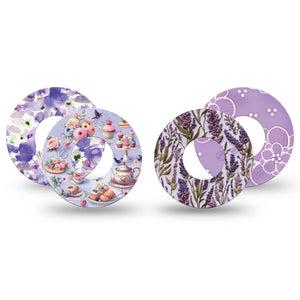 ExpressionMed Garden Party Freestyle Libre, Libre 2 Plus, and Abbott Lingo, 4-Pack Tape Fresh florals and deserts Decorative Patch for Continuous Glucose Monitor