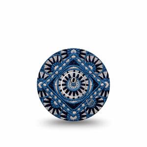 ExpressionMed Indigo Loomwork Freestyle Libre 3 and Libre 3 Plus, Single Tape and Single Sticker Rugged geometric design Accessories for Continuous Glucose Monitor