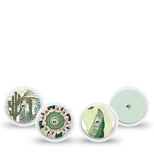 ExpressionMed Tropical Greens Freestyle Libre, Libre 2 Plus, and Abbott Lingo Sticker, 4-Pack Sticker tropical plant aesthetic Overlay Patch for Continuous Glucose Monitor