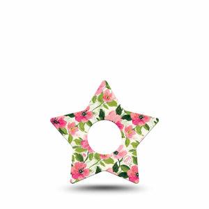 ExpressionMed Painter’s Cosmos Freestyle Libre 3 and Libre 3 Plus Star, Single Tape Fun pink flowers Best Covers for CGM