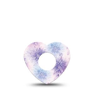 ExpressionMed Wisteria Fade Infusion Heart, 5-Pack Lavender flowers Overlay Patch For Insulin Pump
