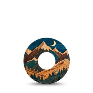 ExpressionMed Wood Mountains Infusion Set, 5-Pack earthy outdoor graphic Decorative Patch For Insulin Pump