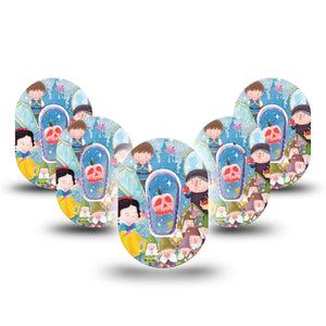 ExpressionMed Snow White Dexcom G6 Mini Tape, 5-Pack Tape and 5-Pack Sticker Disneys Snow White, Adhesive Tape CGM Design