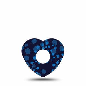 ExpressionMed Blue Drops Freestyle Libre 3 and Libre 3 Plus Heart Shape Tape, Single Tape Circular Blue Shapes, Patch CGM Design