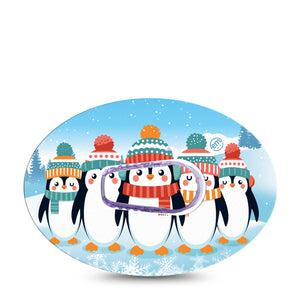 ExpressionMed Penguins In Row Dexcom G6 Sticker and Tape  Adorable Penguin Friends, Vinyl Sticker and Tape Design CGM Design