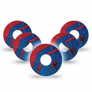 ExpressionMed Spider Man Freestyle Libre 3 and Libre 3 Plus Tape 5-Pack Tape Spiderman Web Print, Adhesive Tape Continuous Glucose Monitor Design