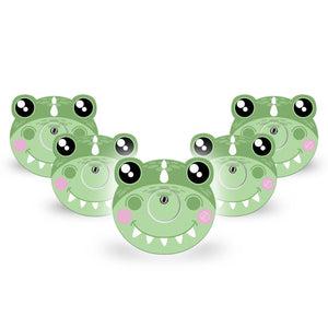 ExpressionMed Green Dinosaur Freestyle Libre 3 Cute Shape Tape 5-Pack Tape and 5-Pack Sticker Cute Zoo Pals Plates by Hefty Inspired Overlay Tape Continuous Glucose Monitor Design