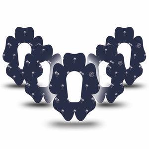 ExpressionMed Palm Trees Dexcom G6 Flower Shape Tape 5-Pack Tape Swaying Palms, Adhesive Patch Continuous Glucose Monitor Design