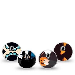 ExpressionMed Midnight Mischief Variety Pack Freestyle Libre 3 and Libre 3 Plus Sticker, 4-pack Sticker Variety, Spooky Halloween Night, Decorative Decal CGM Design