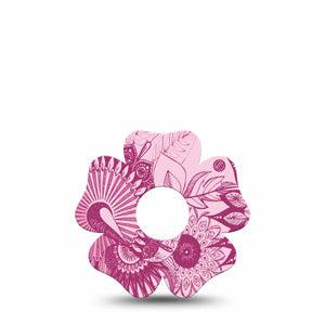 ExpressionMed Magenta Dani Freestyle Libre 3 and Libre 3 Plus Flower Shape Tape Single Tape Dani Collection, Plaster CGM Design