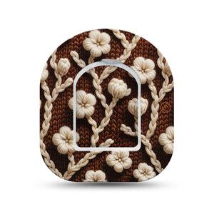 ExpressionMed Cozy Sweater Omnipod Surface Center Sticker and Mini Tape  Cute Yarn Inspired Flowers, Vinyl Sticker and Tape Design Pump Design