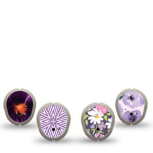 ExpressionMed Purple Hues Variety Pack Dexcom G7 Sticker, Dexcom Stelo Glucose Biosensor System, 4-Pack Sticker Variety Light-Reactive Purple, Vinyl Decoration Continuous Glucose Monitor Design