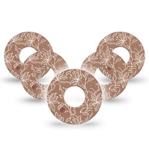 ExpressionMed Mocha Mousse Lace Infusion Set Tape, 10-Pack Tape Neutral Brown, Overlay Patch Continuous Glucose Monitor Design