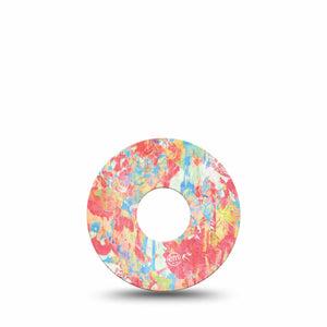 ExpressionMed Faded Summer Freestyle Libre 3 and Libre 3 Plus Tape Single Tape Vintage Cool Blue Orange Pattern, Adhesive Tape Continuous Glucose Monitor Design