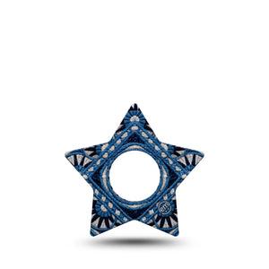 ExpressionMed Indigo Loomwork Infusion Star, 5-Pack Black blue tan geometric Waterproof Adhesive Tape For Insulin Pump