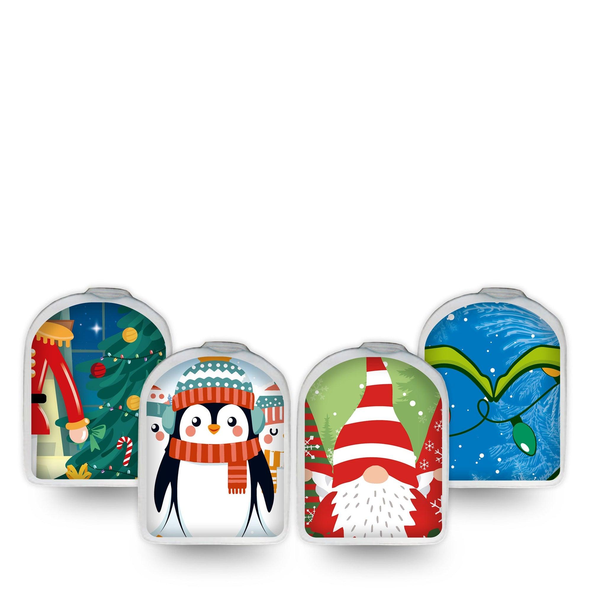 ExpressionMed Christmas Wonders Variety Pack Omnipod Surface Center Sticker 4-Pack Stickers Kids xmas illustrations Vinyl Decoration Pump Design