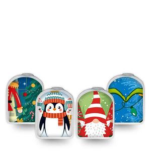 ExpressionMed Christmas Wonders Variety Pack Omnipod Surface Center Sticker 4-Pack Stickers Kids xmas illustrations Vinyl Decoration Pump Design