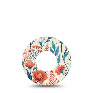 ExpressionMed Desert Wildflower Freestyle Libre, Libre 2 Plus, and Abbott Lingo, Single Tape Graphic floral illustration Fixing Ring Patch for CGM