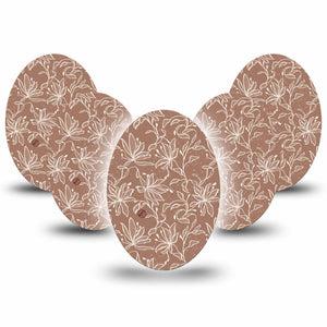 ExpressionMed Mocha Mousse Lace Medtronic Guardian Enlite Universal Oval, 5-Pack Tape 2025 Color Trend, Plaster CGM Design