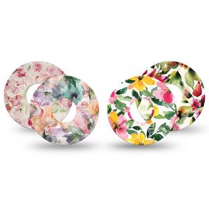 ExpressionMed Fragile Flowers Freestyle Libre 3 and Libre 3 Plus Tape, 4-Pack Tape Variety Delicate Like Flowers, Adhesive Tape Continuous Glucose Monitor Design