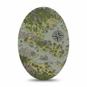 ExpressionMed Navigation Medtronic Guardian Enlite Universal Oval, Single Tape Forest and Mountains, Plaster CGM Design