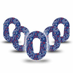 ExpressionMed Independence Paisley Dexcom G6 Mini Tape 5-Pack Tape Cool Paisley Print, Adhesive Tape CGM Design