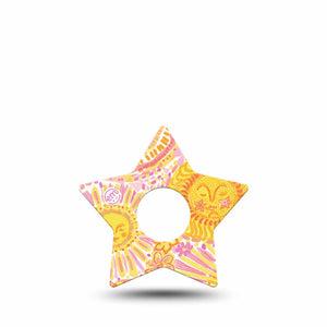 ExpressionMed Bright Sunshine Freestyle Libre 3 and Libre 3 Plus Star, Single Tape sunny golden design Best Covers for CGM