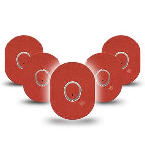 ExpressionMed Cherry Red Dexcom G7 Tape, Dexcom Stelo Glucose Biosensor System, 5-Pack Tape and 5-Pack Sticker Cherry Crimson Inspired, Overlay Tape CGM Design