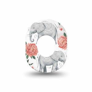 ExpressionMed Sweet Elephants Dexcom G7 and Dexcom Stelo Glucose Biosensor System Mini, Single Tape gentle safari theme Waterproof Plaster for CGM