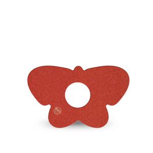 ExpressionMed Cherry Red Freestyle Libre 3 and Libre 3 Plus Butterfly Shape Tape, Single Tape Solid Shade Of Red, Overlay Patch CGM Design