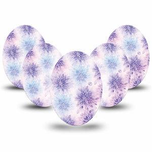 ExpressionMed Wisteria Fade Medtronic Guardian Enlite Universal Oval, 5-Pack Geometric blooms Fixing Ring Tape for Continuous Glucose Monitor