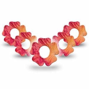 ExpressionMed Ruffles Dexcom G7 and Dexcom Stelo Glucose Biosensor System Flower, 5-Pack Warm sunset tones Vinyl Graphics for Continuous Glucose Monitor