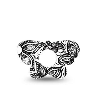 ExpressionMed Black Tie Floral Infusion Set Butterfly Shape Tape 5-Pack Tape Sophisticated Florals Plaster Continuous Glucose Monitor Design