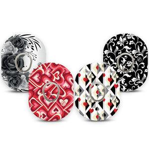 ExpressionMed Ace of Style Variety Pack Dexcom G7 Sticker and Tape, Dexcom Stelo Glucose Biosensor System,  Playing Deck Patterns, Vinyl Sticker and Tape Pairing Continuous Glucose Monitor Design