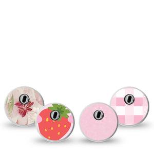 ExpressionMed Powder Pink Variety Pack Freestyle Libre 3 and Libre 3 Plus Sticker, 4-Pack Sticker Variety, Soft Pink Monochromatic Mix, Decorative Decal CGM Design