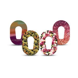 ExpressionMed Harvest Petals Variety Pack Dexcom G6 Mini Tape, 4-Pack Tape Variety, Fall Color Palette, Adhesive Tape CGM Design