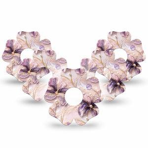 ExpressionMed Pink Pearls Freestyle Libre 3 and Libre 3 Plus Flower, 5-Pack Sparkle glitter floral inspired Sensor Cover for Continuous Glucose Monitor