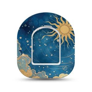 ExpressionMed Mystic Skies Omnipod Mini, Single Tape and Single Sticker Otherworldy sky scene Sensor Cover For Pump