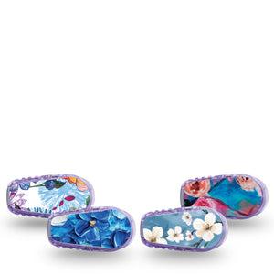 ExpressionMed Sakura Sky Variety Pack Dexcom G6 Sticker 4-Pack Sticker Variety Blue and Pink Petal Dance, Vinyl Decoration Continuous Glucose Monitor Design