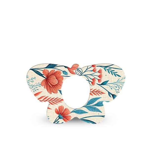 ExpressionMed Desert Wildflower Dexcom G7 and Dexcom Stelo Glucose Biosensor System Butterfly, Single Tape Desert floral pattern Overlay Tape for CGM