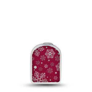 ExpressionMed Silver Snowflakes Omnipod Surface Center Sticker Single Sticker Glistening Snow Vinyl Decoration Pump Design