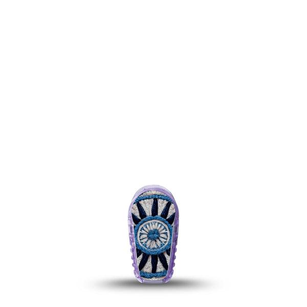 ExpressionMed Indigo Loomwork Dexcom G6 Sticker, Single Sticker Structured textile pattern Decorative Adhesive Tape for CGM