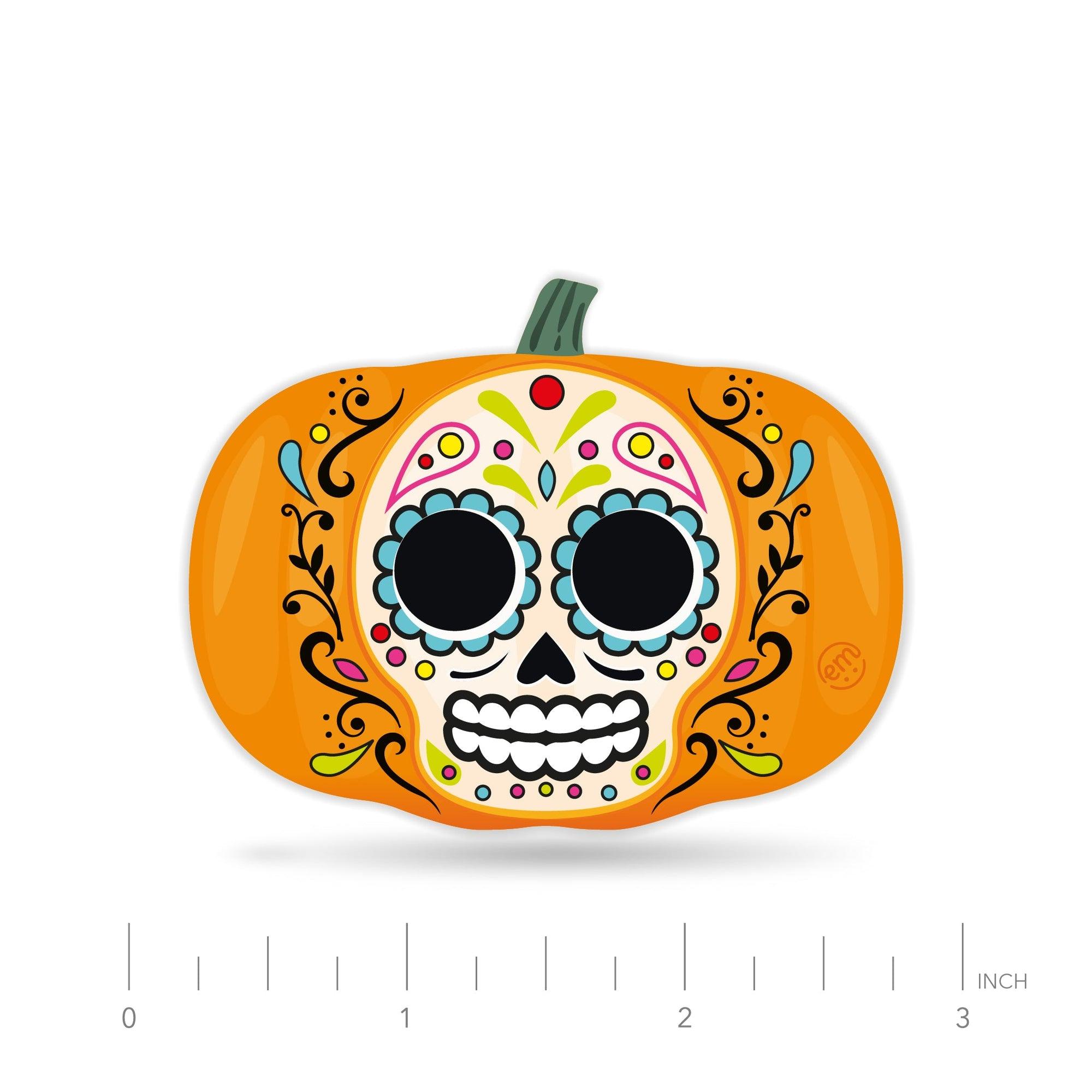 ExpressionMed Sugar Skull Pumpkin Decal Sticker Sugar Skull on Pumpkin  Decal Sticker Only