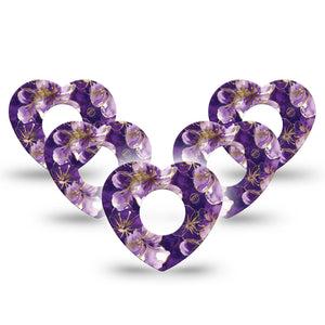 ExpressionMed Plum Gold Infusion Heart, 10-Pack Royal florals Adhesive Tape For Pump